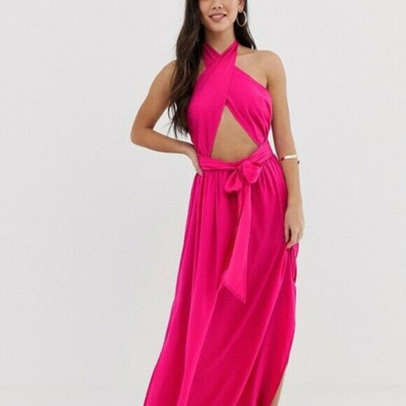 hot pink maxi dress uk